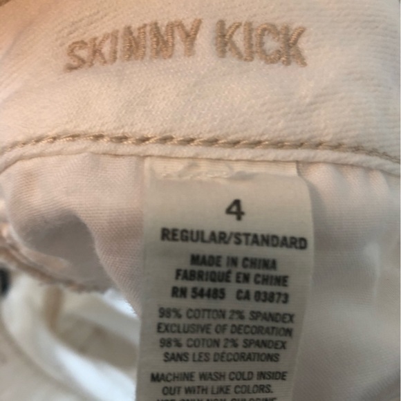 American Eagle WHITE Skinny Kick Flare Wide Leg Jeans size 4 - Picture 10 of 12